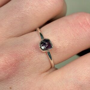 Sterling Silver Raw Cut Amethyst Ring